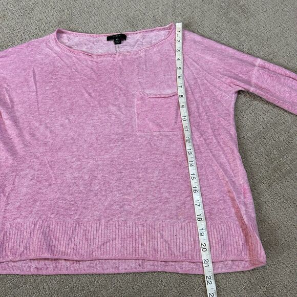 J. Crew Linen Short Women’s XS Pink Burnout Raglan Round Neck Lightweight Casual - Picture 8 of 10